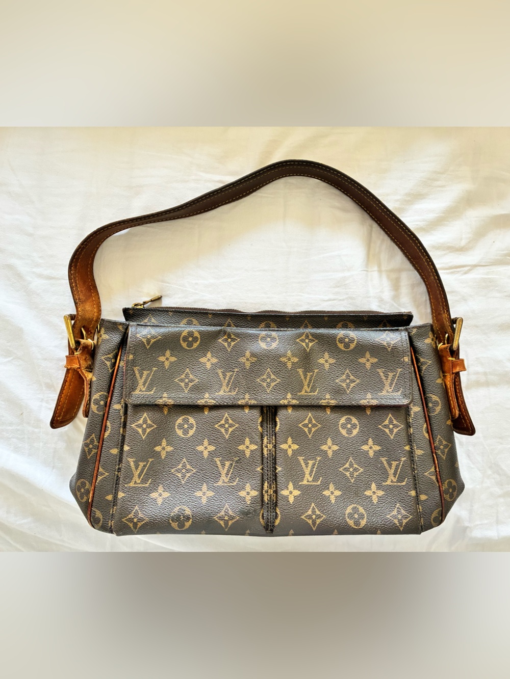 Louis Vuitton Monogram Canvas Messenger Bag in Brown and Tan